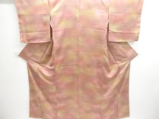 JAPANESE KIMONO / UNUSED IROMUJI / BOKASHI / WOVEN STREAM WATER